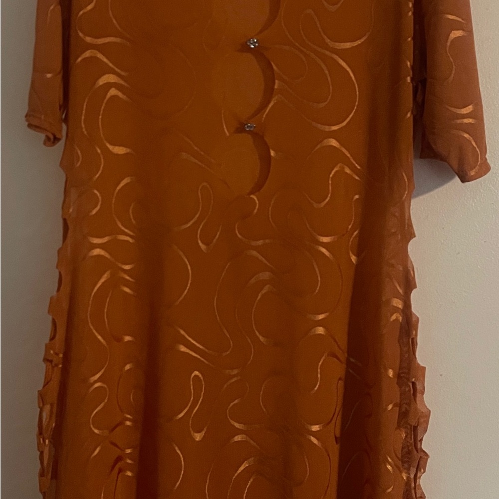 Fashion to Figure Orange Flowing Swim Coverup
